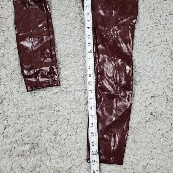 Spanx Faux Patent Leather Leggings Women’s Size Small Petite Ruby Red 20301Q - Picture 9 of 10